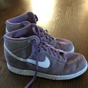 Nike men’s Dunk HI Tops Suede Purple Shoes